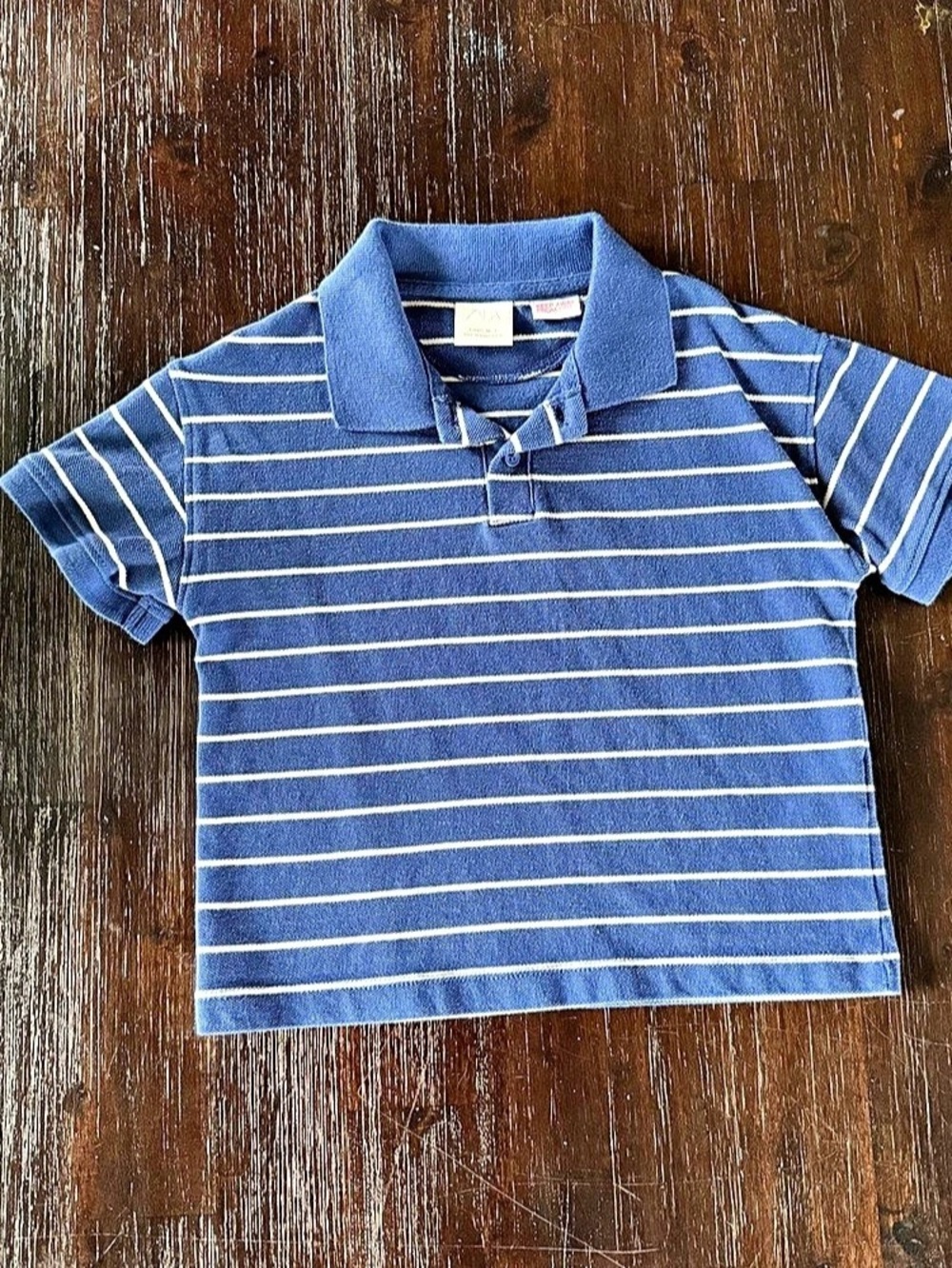 Zara Striped Polo Shirt Blue & White Boys 3T